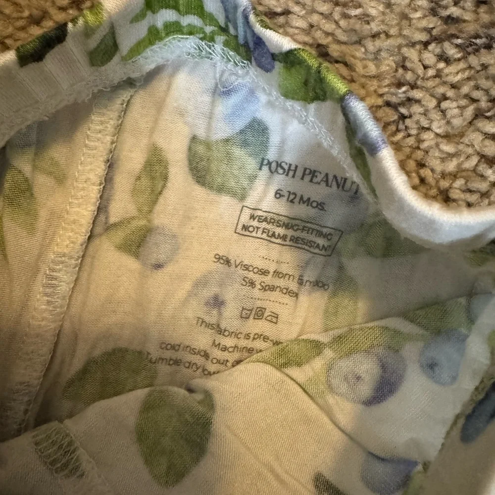 Post Peanut Kids Blueberry Carolina Print Pajamas Set